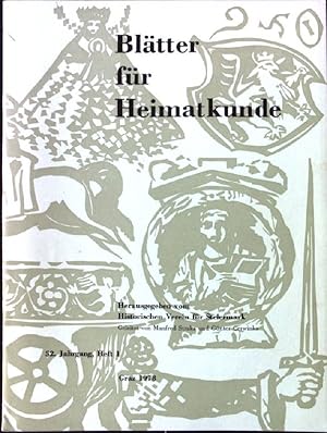 Bild des Verkufers fr Die Kalwanger Schtzengesellschaft; in: 52. Jahrgang, Heft 1; Die Bltter fr Heimatkunde zum Verkauf von books4less (Versandantiquariat Petra Gros GmbH & Co. KG)