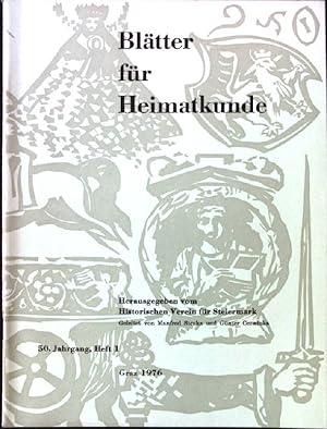 Imagen del vendedor de Unbekanntes von steirischen K�nstlern; in: 50. Jahrgang, Heft 1; Die Bl�tter f�r Heimatkunde a la venta por books4less (Versandantiquariat Petra Gros GmbH & Co. KG)