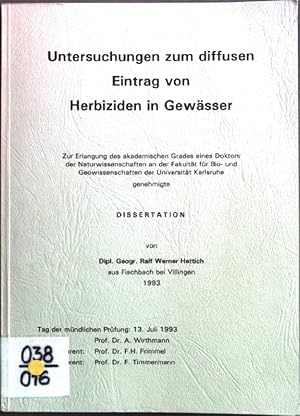 Bild des Verk�ufers f�r Untersuchungen zum diffusen Eintrag von Herbiziden in Gew�ssern Dissertation zum Verkauf von books4less (Versandantiquariat Petra Gros GmbH & Co. KG)