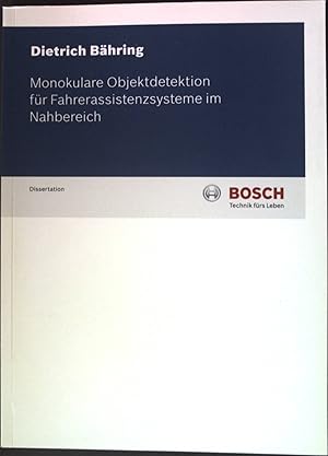 Seller image for Monokulare Objektdetektion fr Fahrerassistenzsysteme im Nahbereich Dissertation for sale by books4less (Versandantiquariat Petra Gros GmbH & Co. KG)