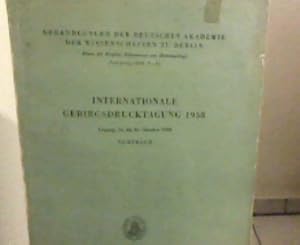 Internationale Gebirgsdrucktagung 1958. Leipzig, 14. bis 16. Oktober 1958. Vorträge. Abhandlungen...