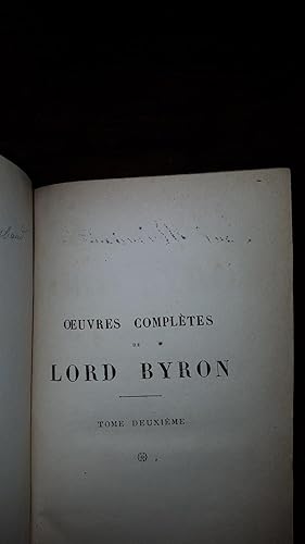 Image du vendeur pour Oeuvres compltes de Lord BYRON, pomes. Tome II : La fiance d?Abydos ? Le corsaire ? Lara ? Le sige de Corinthe ? Parisina ? Le prisonnier de Chillon ? Le plerinage de Childe-Harold mis en vente par AHA BOOKS