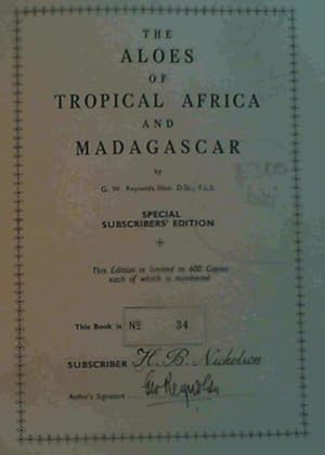 Bild des Verkufers fr The Aloes of Tropical Africa and Madagascar zum Verkauf von Chapter 1