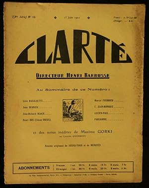 Imagen del vendedor de CLARTE . a la venta por Librairie Franck LAUNAI