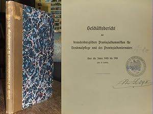 Seller image for Geschftsbericht der brandenburgischen Provinzialkommission fr Denkmalpflege und des Provinzialkonservators ber die Jahre 1908 bis 1910. for sale by Antiquariat Carl Wegner