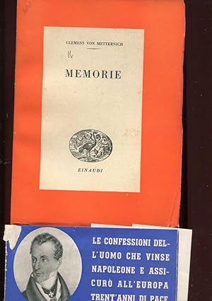 MEMORIE di VON METTERNICH, TORINO, Einaudi Giulio, 1943