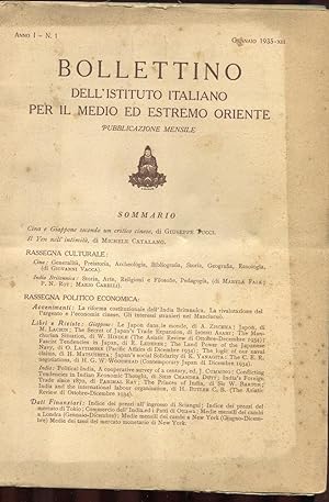 BOLLETTINO DELL'ISTITUTO ITALIANO PER IL MEDIO ED ESTREMO ORIENTE - ANNO PRIMO 1935 - i primi tre...