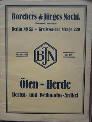 Borchers & Jürges Nachf. Berlin. Herbst 1928, Nr. 288: Öfen  Herde. Herbst- und Weihnachtsartikel.