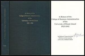 Seller image for A History of the College of Business Administration of the University of Rhode Island 1923-1992 for sale by Lavendier Books