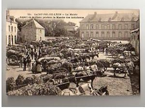 Saint-Pol-de-Léon - La Mairie - Aspect de la Place pendant le Marché aux Artichauts. Carte Postal...