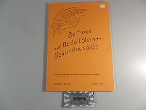 Beiträge zur Rudolf Steiner Gesamtausgabe. Nr. 61/62, Ostern 1978. Rudolf Steiner und der menschh...