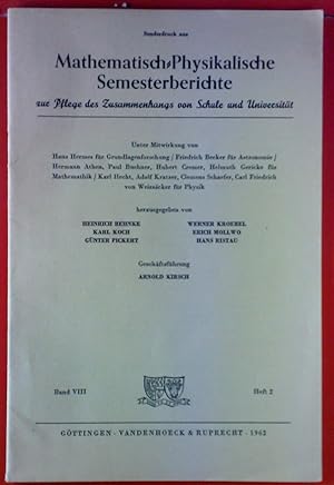 Imagen del vendedor de Sonderdruck aus Mathematisch-Physikalische Semesterberichte zur Pflege des Zusammenhangs von Schule und Universitt. BAND VIII - HEFT 2 a la venta por biblion2