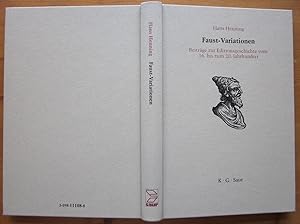 Bild des Verkufers fr Faust-Variationen. Beitrge zur Editionsgeschichte vom 16. bis zum 20. Jahrhnndert. zum Verkauf von Antiquariat Roland Ggler