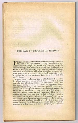 The Law of Progress in History. [original single article from The American Church Review, Number ...