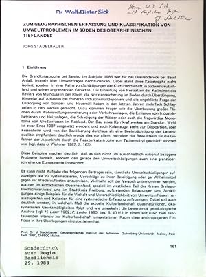 Seller image for Zum geographischen Erfassung und Klassifikation von Umweltproblemen im Sden des oberrheinischen Tieflandes; for sale by books4less (Versandantiquariat Petra Gros GmbH & Co. KG)