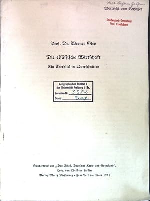 Image du vendeur pour Die elsssiche Wirtschaft: Ein berblick in Querschnitten; mis en vente par books4less (Versandantiquariat Petra Gros GmbH & Co. KG)