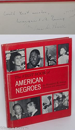 Bild des Verkufers fr The first book of American Negroes; illustrated with photographs zum Verkauf von Bolerium Books Inc.