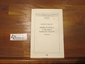 Bild des Verkufers fr Herr Puntila und sein Knecht. Volksstck. zum Verkauf von Antiquariat im Kaiserviertel | Wimbauer Buchversand