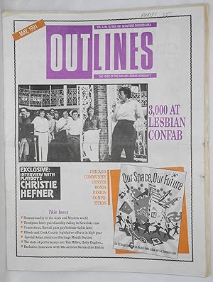 Bild des Verkufers fr OUTlines: the voice of the gay and lesbian community; [originally Chicago Outlines] vol. 4, #12, May, 1991: 3000 at Lesbian Confab & Interview with Christie Heffner of Playboy [cover stories] zum Verkauf von Bolerium Books Inc.