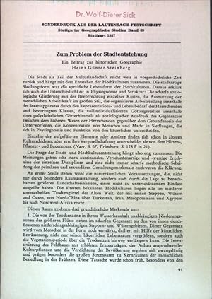 Seller image for Zum Problem der Stadtentstehung; for sale by books4less (Versandantiquariat Petra Gros GmbH & Co. KG)