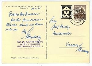 Bild des Verkufers fr 1 eigenh. Postkarte mit U. und 1 ms. Postkarte mit eigenh. U. zum Verkauf von Kotte Autographs GmbH