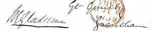 Imagen del vendedor de [ William Ewart Gladstone, British Prime Minister. ] Autograph Signature ('W E Gladstone') from franked letter. a la venta por Richard M. Ford Ltd