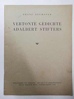 Vertonte Gedichte Adalbert Stifters