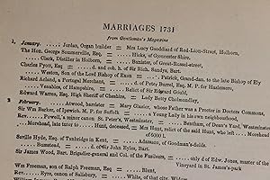 Marriages 1731 from Gentleman's Magazine