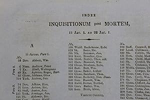 Seller image for Index to the inquisitions post mortem for the reign of James I cura Dni Thomae Phillipps Bart for sale by Stephen Rench