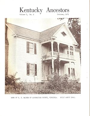 Seller image for KENTUCKY ANCESTORS. for sale by Legacy Books