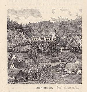 Ruprechtstegen bei Bayreuth, Franken, Holzstich von 1896, Blattgröße: 10 x 10 cm, reine Bildgröße...