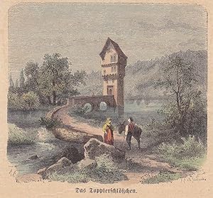 Das Topplerschlösschen, Nürnberg, Rothenburg ob der Tauber, Franken, altkolorierter Holzstich um ...