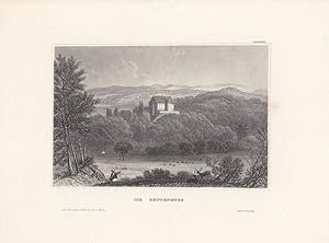 Die Bettenburg, Franken, Hofheim, Stahlstich um 1850 aus dem bibliographischen Institut Hildburgh...
