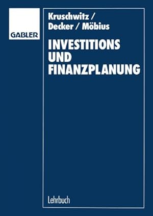Imagen del vendedor de Investitions- und Finanzplanung a la venta por BuchWeltWeit Ludwig Meier e.K.
