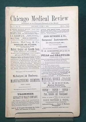 Chicago Medical Review: Vol. V. No. 11 (June 1, 1882)