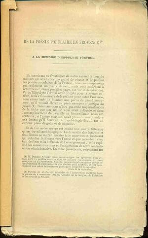 Image du vendeur pour De la Posie Populaire en Provence.A la Mmoire d'Hippolyte Fortoul mis en vente par dansmongarage