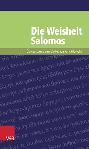 Seller image for Die Weisheit Salomos -Language: german for sale by GreatBookPrices