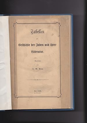 Imagen del vendedor de Tabellen zur Geschichte der Juden und ihrer Litteratur a la venta por Meir Turner