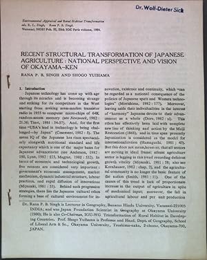 Seller image for Recent structural transformation of Japanese agriculture: natioal perspective and vision of Okayama-Ken; for sale by books4less (Versandantiquariat Petra Gros GmbH & Co. KG)