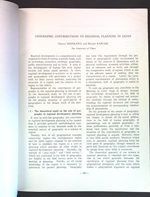 Immagine del venditore per Geographic contributions to regional planning in Japan; venduto da books4less (Versandantiquariat Petra Gros GmbH & Co. KG)