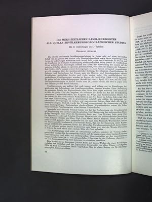 Bild des Verkufers fr Die Meiji-zeitlichen Familienregister als Quelle bevlkerungsgeographischer Studien. zum Verkauf von books4less (Versandantiquariat Petra Gros GmbH & Co. KG)