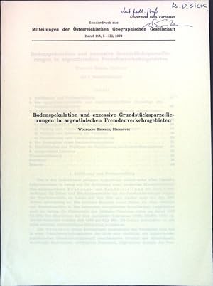 Bild des Verkufers fr Bodenspekulation und exzessive Grundstcksparzellierungen in argentinischen Fremdenverkehrsgebieten; zum Verkauf von books4less (Versandantiquariat Petra Gros GmbH & Co. KG)