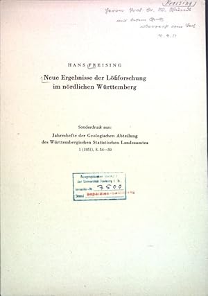 Seller image for Neue Ergebnisse der Lforschung im nrdlichen Wrttemberg; for sale by books4less (Versandantiquariat Petra Gros GmbH & Co. KG)