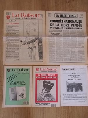La Raison mensuel de la Libre Pensée : 50 numéros (sur 51) du n°335 (décembre 1988) au n°385 (nov...
