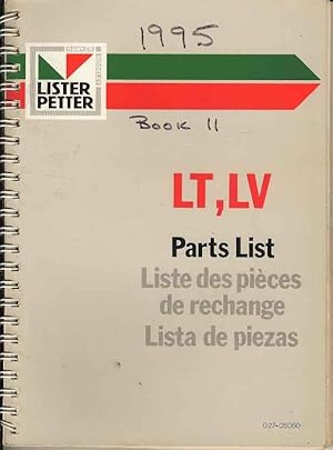 Lister Petter LT, LV Parts List Book / Edition 11