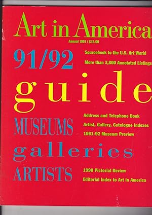Seller image for Art in America [Periodical magazine journal] August 1991 Vol. 79 No. 8 Annual Guide to Museums galleries Artists for sale by Meir Turner