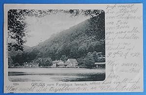 Gruss vom Forsthaus Isenach. s/w Ansichtskarte.