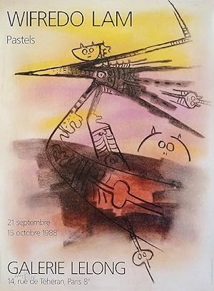 Wifredo Lam. Pastels. Galerie Lelong 1988. [Plakat, Offsetdruck / poster, offset print].