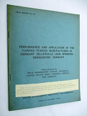 FIAT Final Report No. 42. PERFORMANCE AND APPLICATION OF THE VARIOUS STAPLES MANUFACTURED IN GERM...