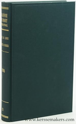 Immagine del venditore per Recueil des Cours. Collected courses of The Hague Academy of International Law 1998. Tome 271 de la collection. venduto da Emile Kerssemakers ILAB